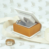 Custom logo book shape paper ring box with sponge insert