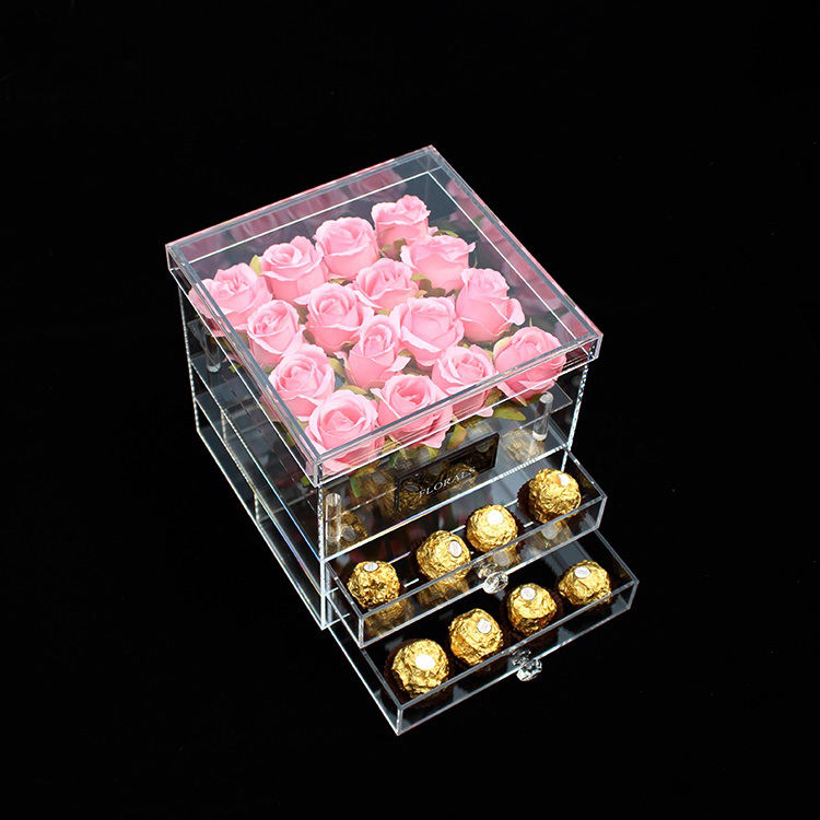Acrylic chocolate box with drawer