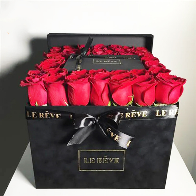 Pink Suede Flower Box
