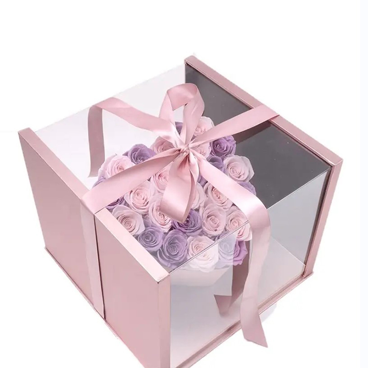 Heart Shape Flower Acrylic Box