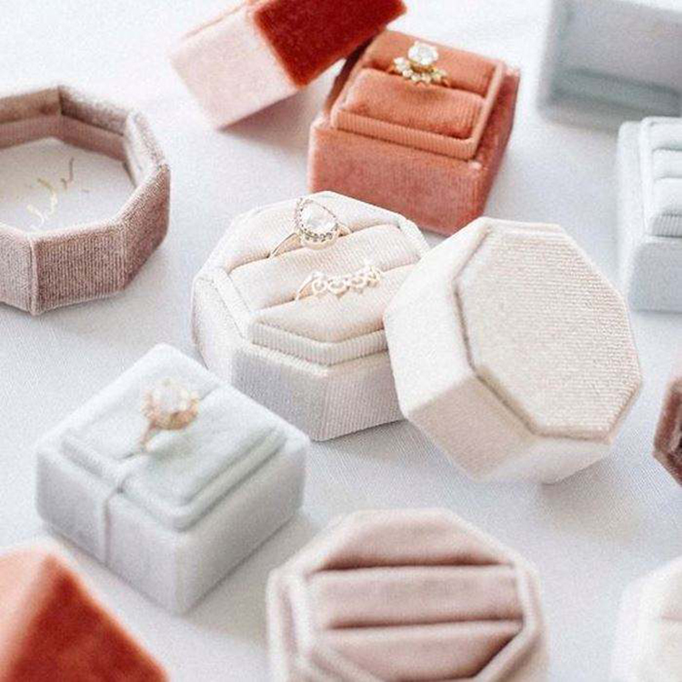 Velvet Jewelry Case Earrings Ring Box