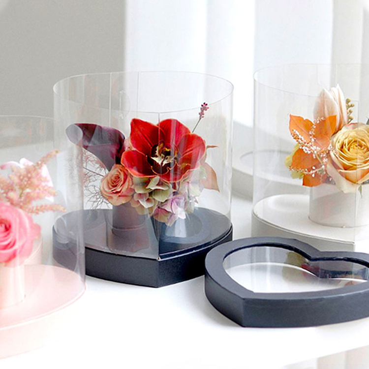 Heart Shape Flower Acrylic Box